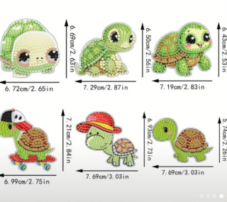 Preview: Diamond Painting 6-tlg. Schildkröten-Magnete
